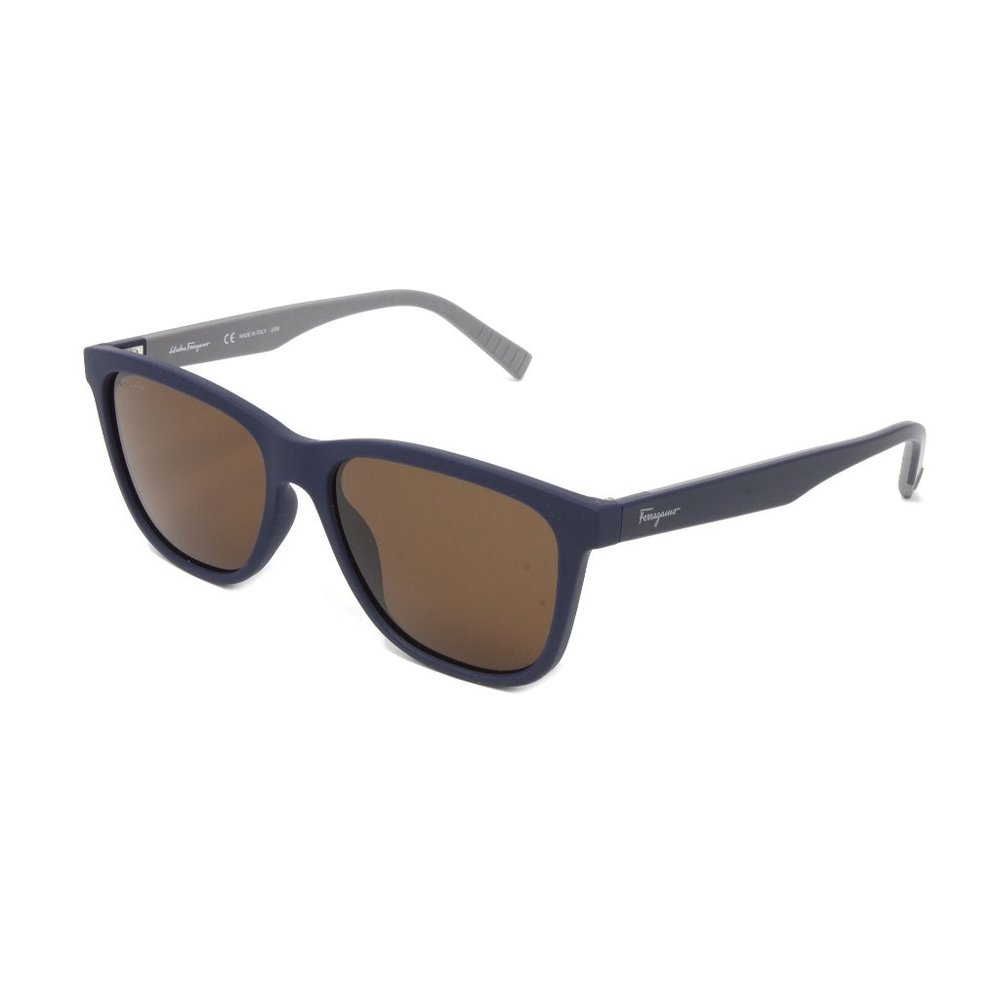Salvatore Ferragamo Designer Sunglasses Men's Frame Matte Blue Brown Lens NEW!
